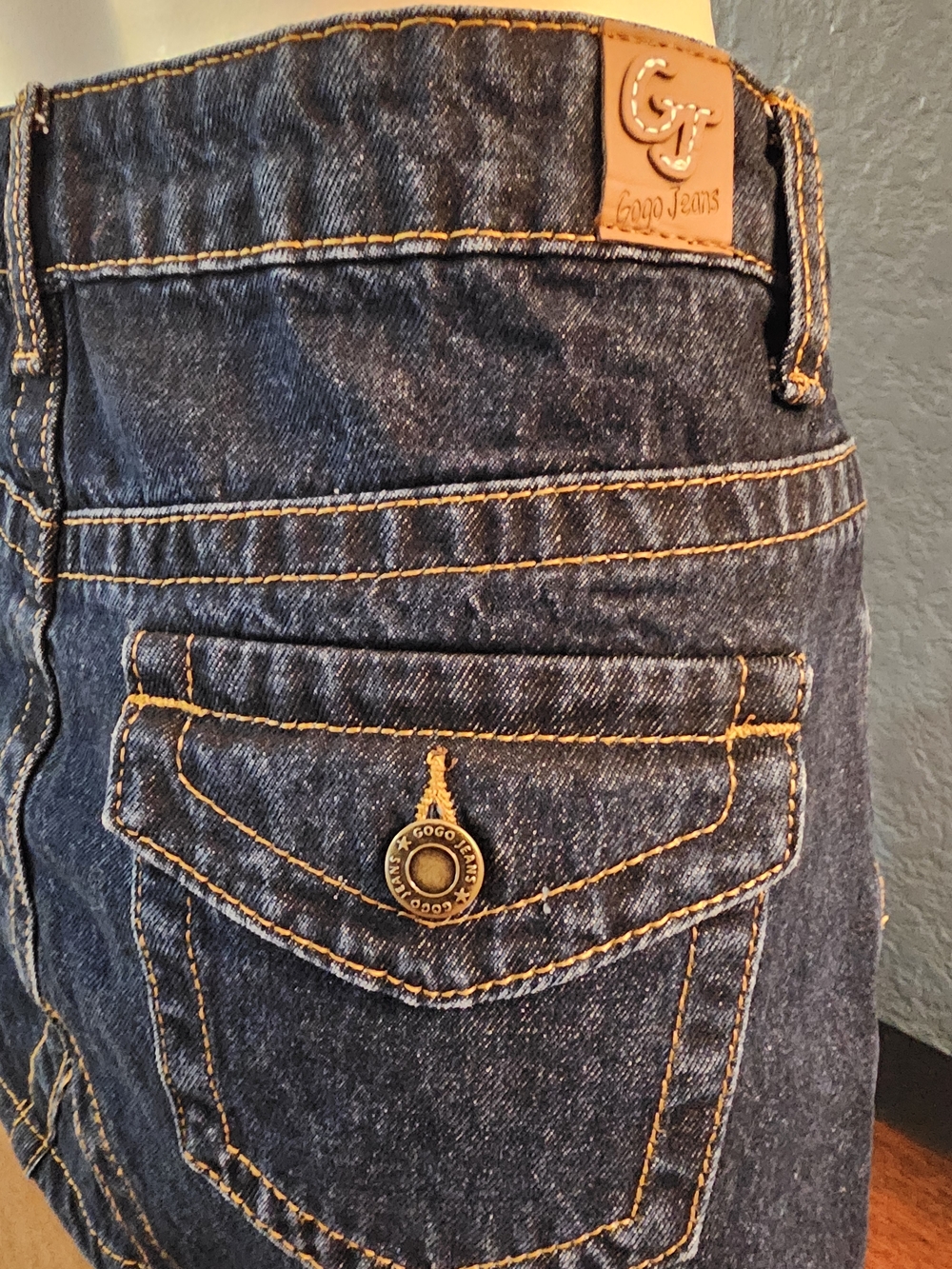 Women's Dark Blue Denim Mini Skirt - Picture 9 of 10